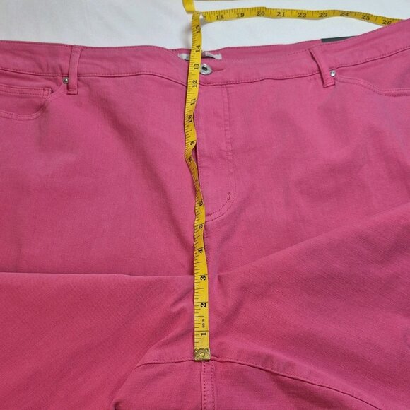 John Mark Women's Jeans Pants 22W Stretch Frayed Raw Fringe Ankle Fuchsia (11) - Picture 11 of 16